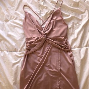 F21 Knotted Front Tulip Blush Dress